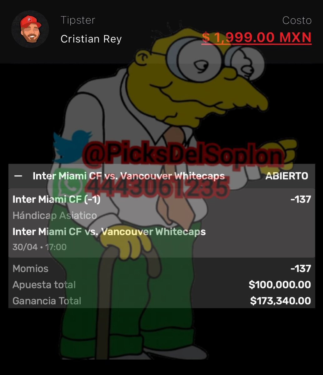 PicksRata's tweet image. Jugada De Cristian Rey 
Última del mes!! 
Jugada de $100,000!!