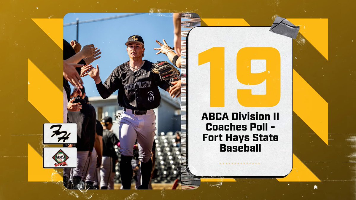 Tiger baseball moved up to No. 19 in this week's ABCA Division II Coaches Poll, its highest ranking of the season so far. fhsuathletics.com/news/2025/4/29…