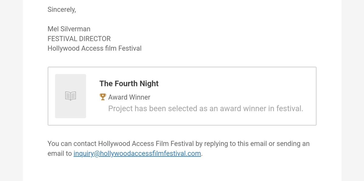 Scriptreaderguy's tweet image. This is the 23rd film festival win for my film noir crime thriller screenplay The Fourth Night.