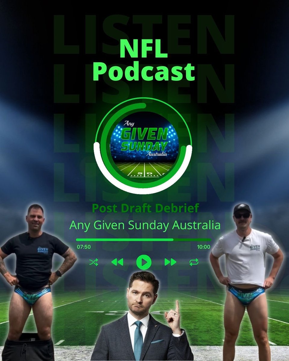 #NFL draft breakdown ep!

Watch: youtu.be/V5FbxzKFlAI?si…

💦 Big splash by new GM
🛝The Sanders Slide 
🦘Aussies finding NFL homes 
🏅The Kevin Costner Draft Day Award 
And so much more