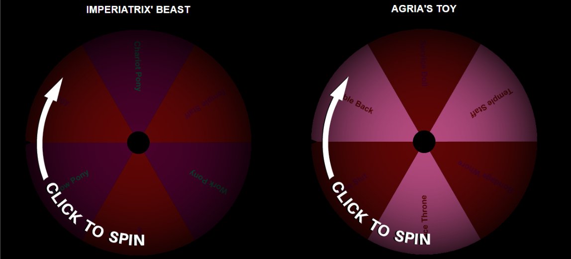 vampbitchwitch's tweet image. A Game for the #Khaosified Updated
Spin the Wheel to find out your fate 
♥️to spin the wheel
🔁to spread the word
There is now a main wheel, and depending on your spin on it one of the secondary wheels will be spun