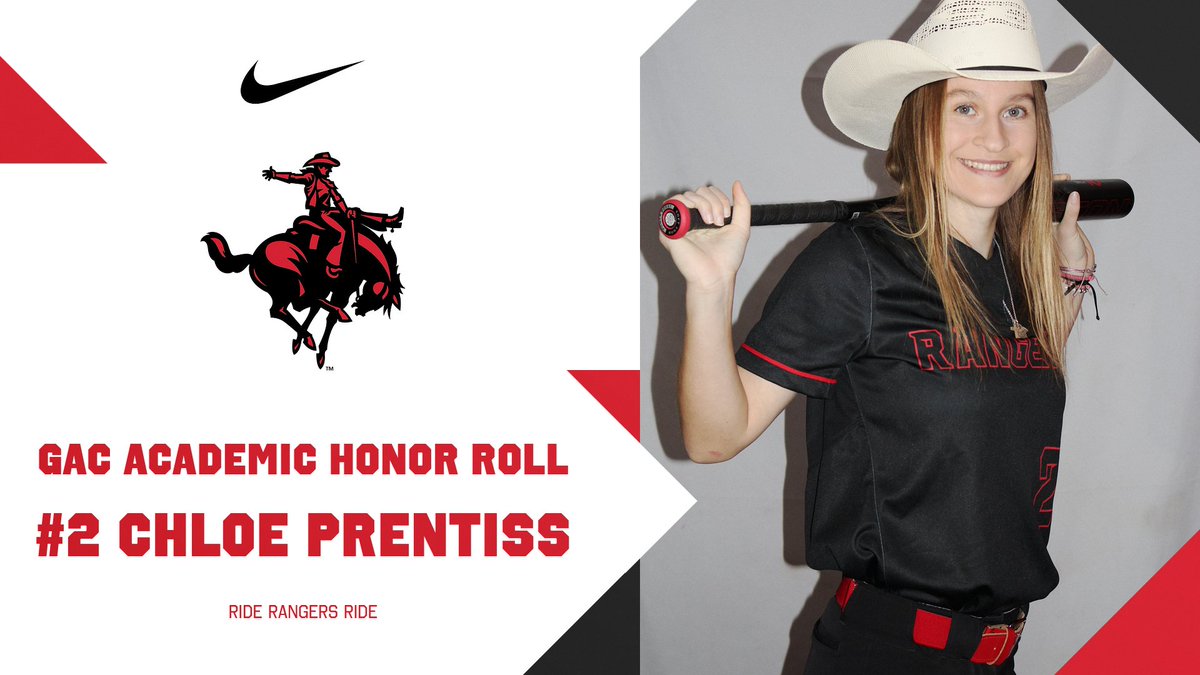 Congratulations to Ranger Softball's Chloe Prentiss on being named to the GAC ACADEMIC HONOR ROLL! #RRR