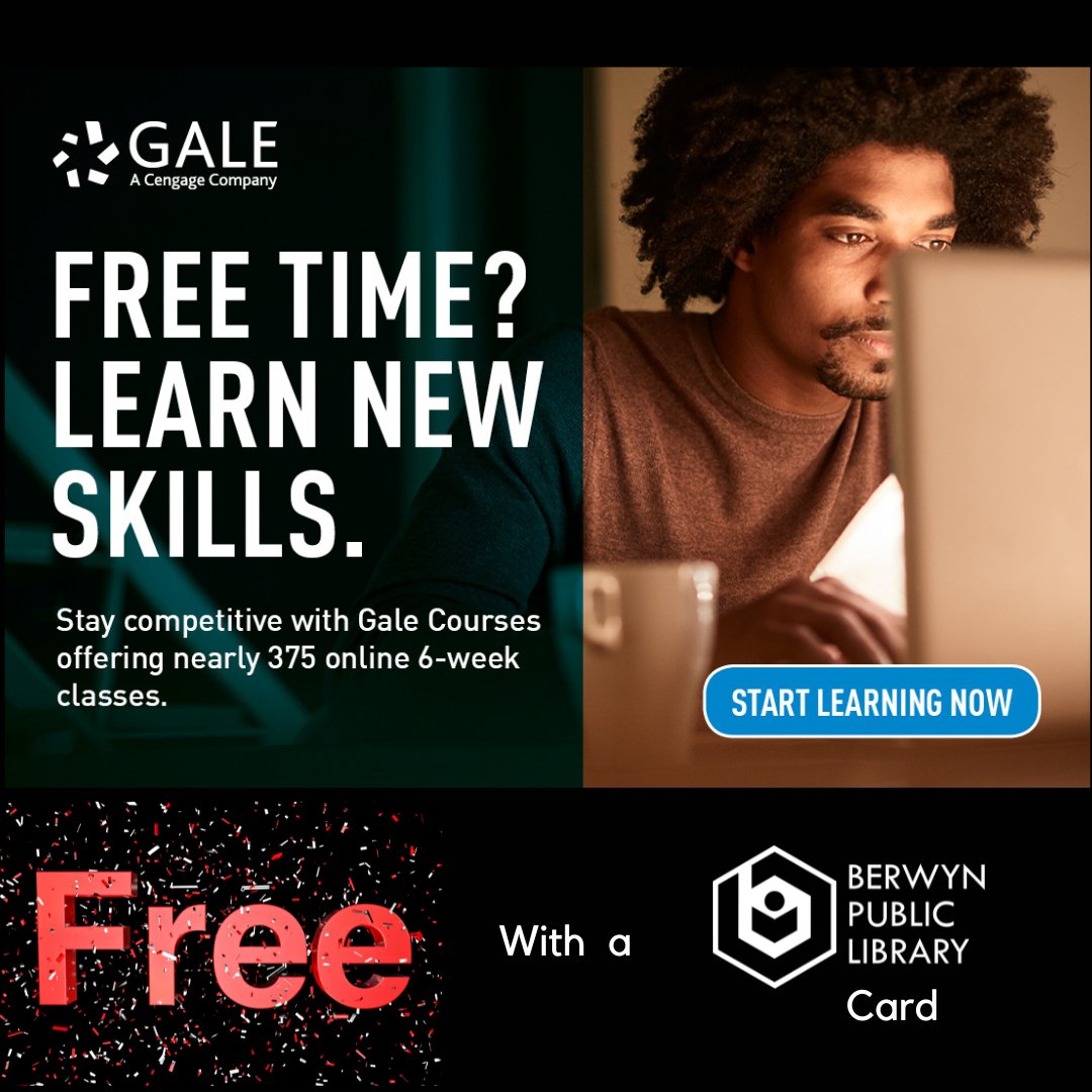 Visit berwynlibrary.org/classes and click on Gale Courses Online Learning to view all of the available 6-week classes.  Happy learning from #BPLibrary!