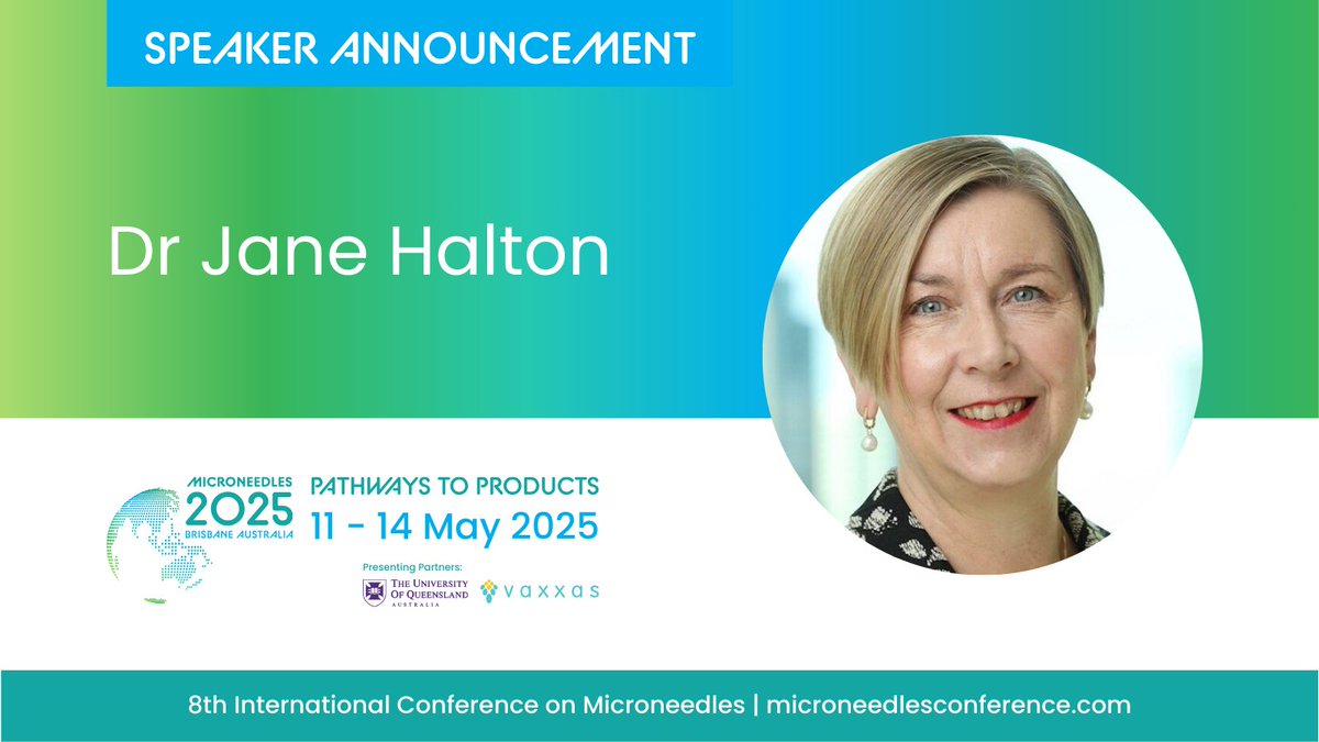 Global health leader Jane Halton AO PSM is joining the #Microneedles2025 stage! 🌍

With unmatched insights into public health, pandemic preparedness &amp; innovation, this is a must-see session.

Don’t miss out - register now!

microneedlesconference.com/pages/registra…