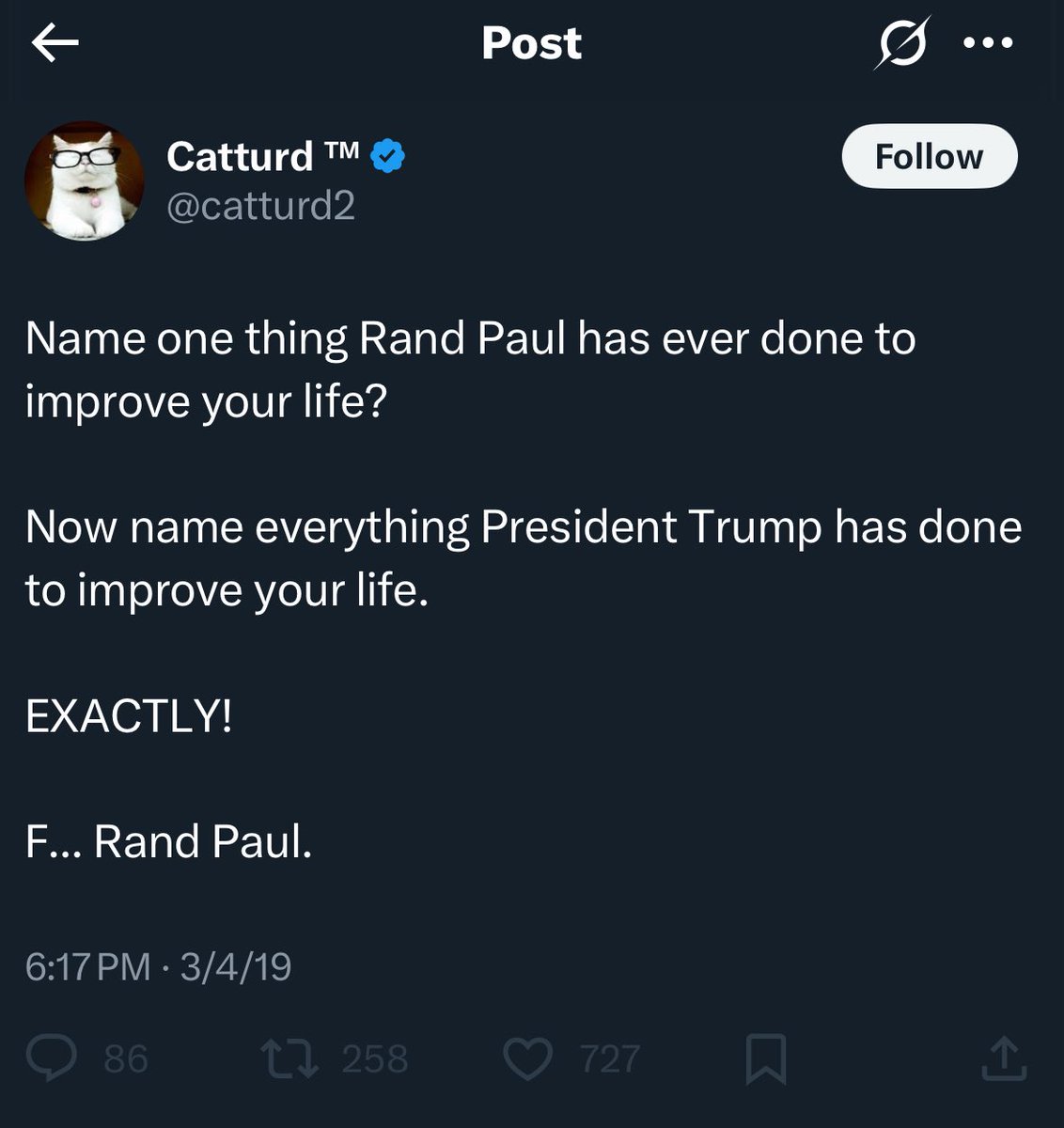 3YearLetterman's tweet image. We have a truly special Catturd v. Catturd v. Catturd v. Catturd entry

#CatturdVersusCatturd