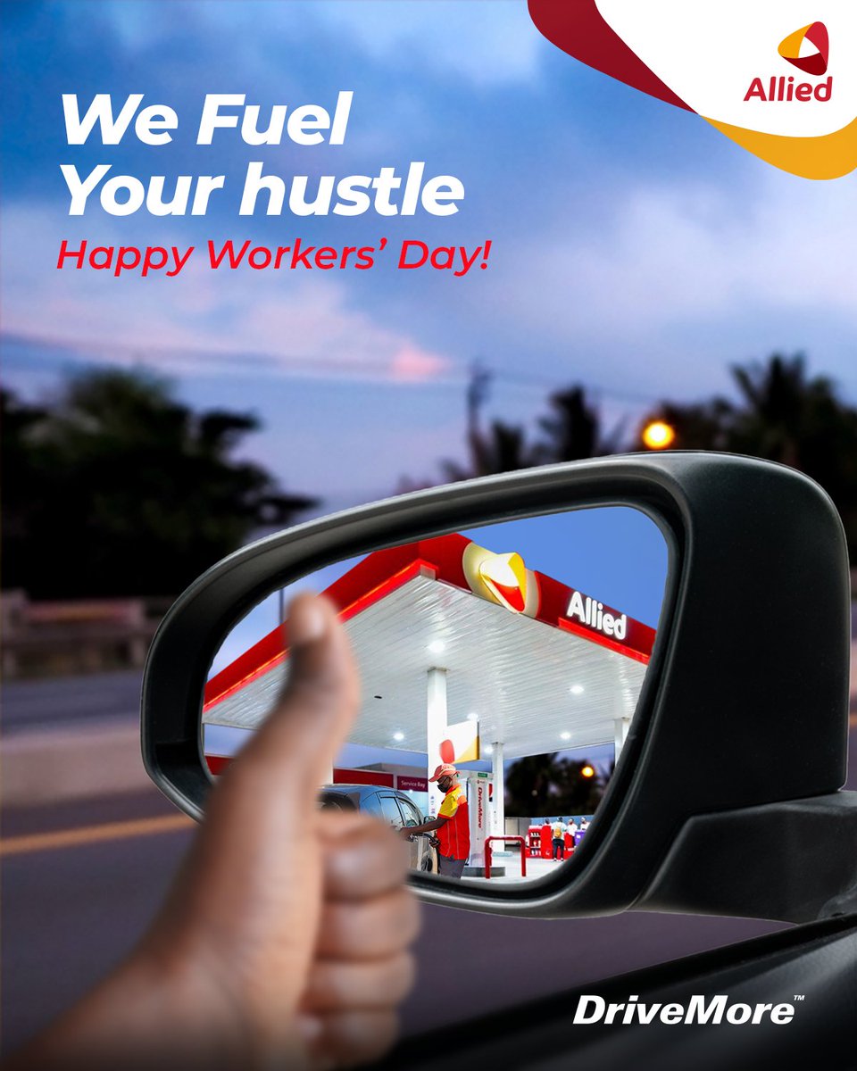 AlliedGhana's tweet photo. From early starts to late finishes, your hard work inspires us. Allied Oil fuels your hustle, supporting you every step of the way. Happy Workers’ Day!
#AlliedOil #DriveMore #WorkersDay #FuelYourJourney #WithYouAllTheWay https://t.co/p00NRGMrhf
