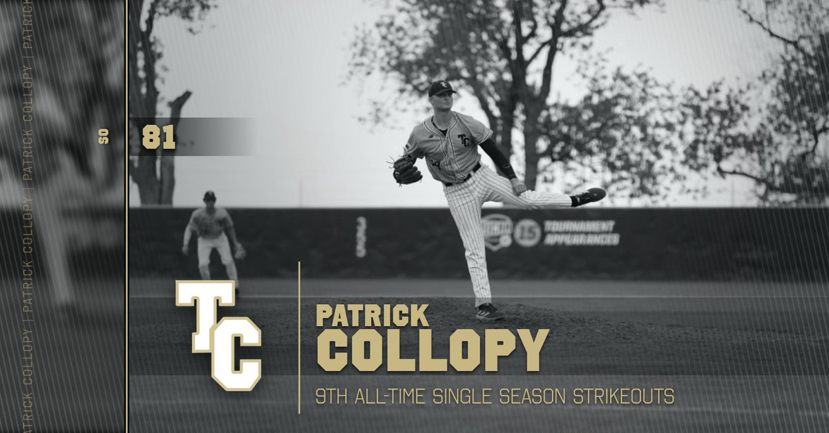 Temple College Baseball (@tc_leopards) on Twitter photo Add his name to the record books!
<a href="/PatrickCollopy/">Patrick Collopy</a> is now 9th All-Time in Single Season Strikeouts with 81
Congratulations on one heck of a year!
#TCbaseball #LetsGoLeps Add his name to the record books!
<a href="/PatrickCollopy/">Patrick Collopy</a> is now 9th All-Time in Single Season Strikeouts with 81
Congratulations on one heck of a year!
#TCbaseball #LetsGoLeps