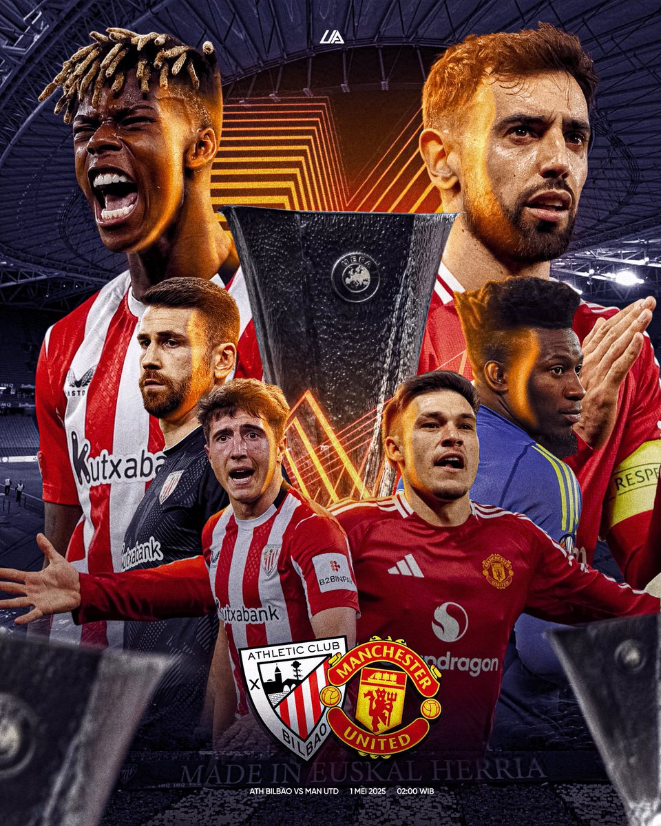 utdabout's tweet photo. 🔴 | IT'S MATCHDAY!

- Athletic Bilbao vs Manchester United (A)
- Semifinal UEL Leg 1
- Dini hari nanti, 02.00 WIB

Laga terpenting musim ini! Satu-satunya peluang raih trofi &amp; tiket UCL.

Pertaruhan harga diri! Siapkan kopimu, bakal jadi laga super seru!

Let's go boys! 🔥 https://t.co/mE6vkD4ui0