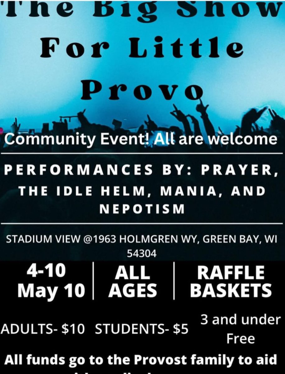 A wonderful group @ my school is putting this on for our fam on 5/10-Open to all.  Our daughter became very ill in Jan ‘24 - was unable to attend school since then, had over 200 combined ER visits, ambulance rides, EpiPens and hospitalizations.