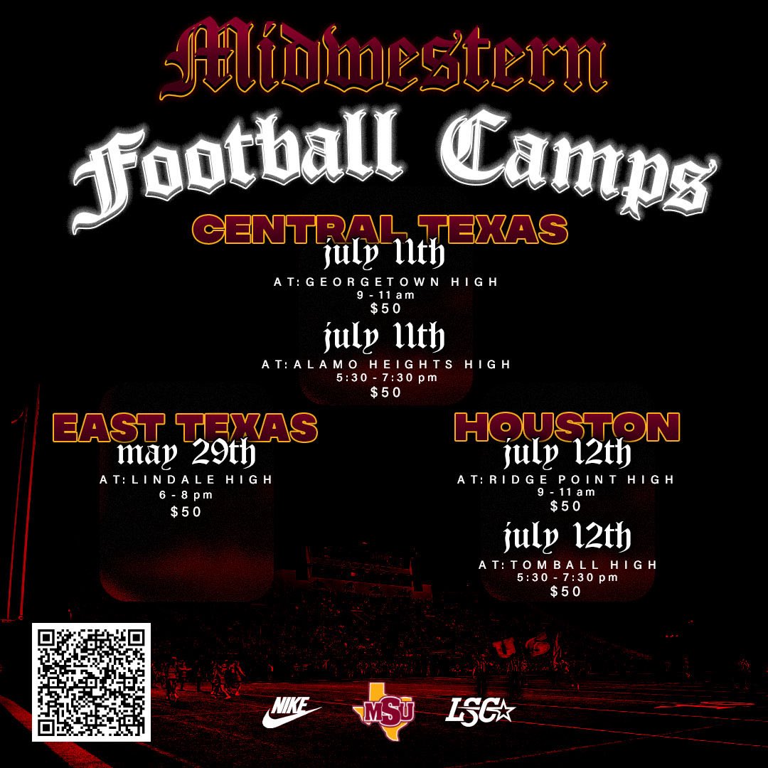 Coach__OMalley's tweet photo. @MSUTexasFB has several camp opportunities coming up. This is a great camp opportunity so be sure to take advantage of it!!!!  Be Sure To Get Signed Up Today!! Also Below is the MSU Football questionnaire link as well be sure to fill that out as well

https://t.co/PcFigys4b6

@CoachKirkBryant @FBCoachLeonard @Coach_TPreston @MustangsDC @CoachMeltMSU @coachfrazierMSU @CoachTankOline @Clydelogan21 @CoachDomoYoung