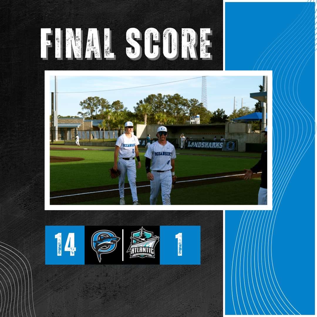 OCA Baseball (@landshark_base) on Twitter photo Landsharks take down Atlantic Collegiate 14-1.
<a href="/11AndrewPalmer/">Andrew Palmer</a> 1-1 2B 2R 2RBI 2BB 2SB
<a href="/Scottyhenry34/">Scott Henry</a> 0-0 R RBI 3BB HBP
<a href="/Aidan_Brusman/">Aidan Brusman</a> 2-4 HR R 2RBI
<a href="/Becker2027/">Charles Becker</a> 1-2 2B R BB SB
<a href="/finn_kucaba/">Finn Kucaba</a> 1-2 R BB 2SB
<a href="/TannerFleming44/">Tanner Fleming</a> 1-3 2B R RBI BB SB
<a href="/AidenCuller/">Aiden Culler</a> 1-1 2RBI BB Landsharks take down Atlantic Collegiate 14-1.
<a href="/11AndrewPalmer/">Andrew Palmer</a> 1-1 2B 2R 2RBI 2BB 2SB
<a href="/Scottyhenry34/">Scott Henry</a> 0-0 R RBI 3BB HBP
<a href="/Aidan_Brusman/">Aidan Brusman</a> 2-4 HR R 2RBI
<a href="/Becker2027/">Charles Becker</a> 1-2 2B R BB SB
<a href="/finn_kucaba/">Finn Kucaba</a> 1-2 R BB 2SB
<a href="/TannerFleming44/">Tanner Fleming</a> 1-3 2B R RBI BB SB
<a href="/AidenCuller/">Aiden Culler</a> 1-1 2RBI BB