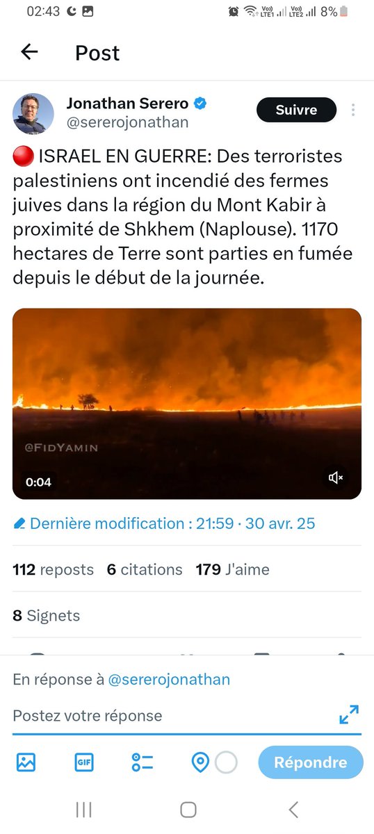 Donc on a <a href="/haaretzcom/">Haaretz.com</a> qui nous dit que d'après les services de sécurité ce sont des colons qui ont mis le feu mais on a ce gros fils de pute de <a href="/sererojonathan/">Jonathan Serero</a> qui vient nous dire que ce sont des terroristes palestiniens. C'est comme le calendrier qui était une liste du Hamas🤡