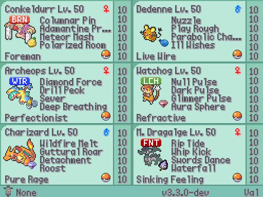 A nice little feature coming up, team snapshots after battles will now show whether a Pokemon is fainted or has a status condition. A good way to see just how bad that battle may have gone :P