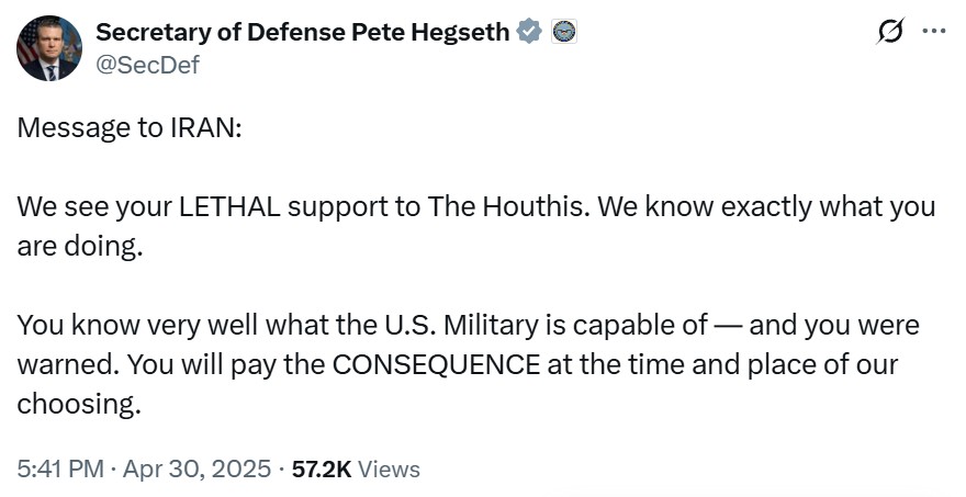 Ron M. (@jewtastic) on Twitter photo <a href="/SecDef/">Secretary of Defense Pete Hegseth</a> <a href="/megynkelly/">Megyn Kelly</a> <a href="/TuckerCarlson/">Tucker Carlson</a> The US Secretary of Defense has a message for you, since you both deliberately downplayed the *very real* threat to US armed forces who have been attacked 100s of times in the last 2 years by the Iranians & Houthis. Shalom. <a href="/SecDef/">Secretary of Defense Pete Hegseth</a> <a href="/megynkelly/">Megyn Kelly</a> <a href="/TuckerCarlson/">Tucker Carlson</a> The US Secretary of Defense has a message for you, since you both deliberately downplayed the *very real* threat to US armed forces who have been attacked 100s of times in the last 2 years by the Iranians & Houthis. Shalom.