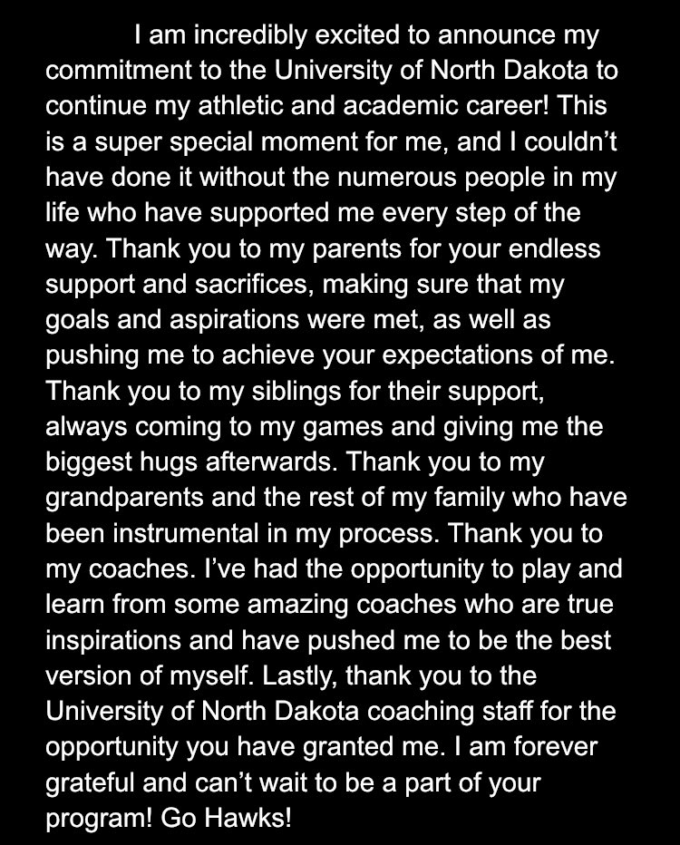 Blake Buhr (@blake_buhr_) on Twitter photo โผ๏ธCOMMITTEDโผ๏ธ
Go Hawks!!! ๐ขโช๏ธ
#hawkyeah
<a href="/UNDfootball/">North Dakota Football</a>
<a href="/Coach_SchmidtE/">Eric Schmidt</a>
<a href="/CoachAndersonJD/">Jon Anderson</a>
<a href="/ghaugii7/">Gordie Haug</a> โผ๏ธCOMMITTEDโผ๏ธ
Go Hawks!!! ๐ขโช๏ธ
#hawkyeah
<a href="/UNDfootball/">North Dakota Football</a>
<a href="/Coach_SchmidtE/">Eric Schmidt</a>
<a href="/CoachAndersonJD/">Jon Anderson</a>
<a href="/ghaugii7/">Gordie Haug</a>
