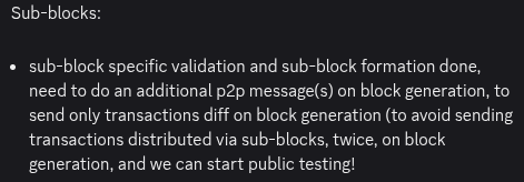 Sub-block Update! 🔥 

✅"we can start public testing!" 👀 by <a href="/chepurnoy/">Alex Chepurnoy</a> 

#Ergo $ERG