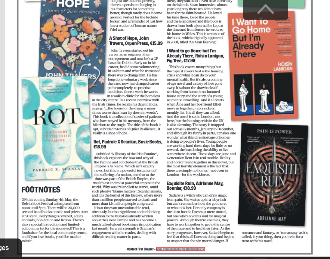 Anne Cunningham (@annecrecipes) on Twitter photo Reviews of Brian Friel's Stories of Ireland, John Travers' A Shot of Hope, Padraic X Scanlon's Rot, Andrew McNeillie's News of the World, Róisín Langan's I Want to go Home but I'm Already There & Adrianne May's Exquisite Ruin in this wk's papers <a href="/leonoor_araujo/">Leonor Pestana Araújo</a> <a href="/OrpenPress/">Orpen Press/Red Stripe Press</a> Reviews of Brian Friel's Stories of Ireland, John Travers' A Shot of Hope, Padraic X Scanlon's Rot, Andrew McNeillie's News of the World, Róisín Langan's I Want to go Home but I'm Already There & Adrianne May's Exquisite Ruin in this wk's papers <a href="/leonoor_araujo/">Leonor Pestana Araújo</a> <a href="/OrpenPress/">Orpen Press/Red Stripe Press</a>
