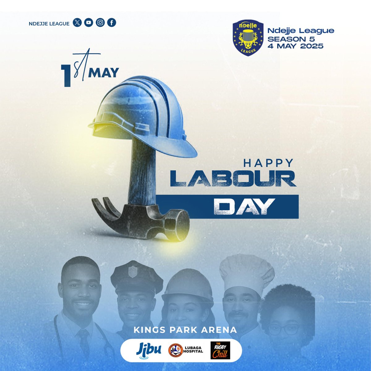 To the hands that build, heal, protect and serve we salute you 🙏 

Happy Labour Day to all the hustlers. 

The real grind resumes this Sunday as Ndejje League Season 5 kicks off. 
#NdejjeLeague2025 | #labourday2024