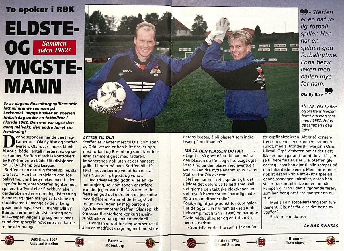 Tider på Lerkendal ⚽️ 

«Han har en sjelden god fotballrytme. Ennå betyr leken med ballen mye for han, enten Steffen fighter mot spillere fra Tydal eller Blackburn eller i garderoben etter en trening, sier <a href="/olabyrise/">Ola By Rise</a> om Steffen Iversen.

Nydelig grilldress <a href="/RetroSportNorge/">RetroSportNorge</a> 🤩