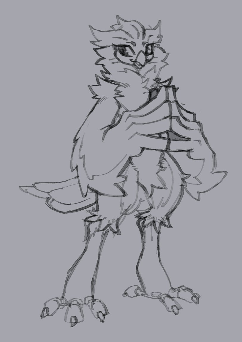 Birds make for good warmup doodles. 💕🦉💕