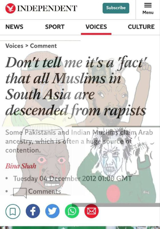 HPhobiaWatch's tweet photo. Ayesha, this is your reality.

You're a nation of bastardised products, not of invaders. 

Don't think very highly of yourself. Your people are stripped nude at airports for security check.

You pretend to be Indians to avoid discrimination.
Despite being a country of 200mn

You are not capable of creating doctors & the medical infra for simple heart surgery, hence why your lot flock India for medical treatment.