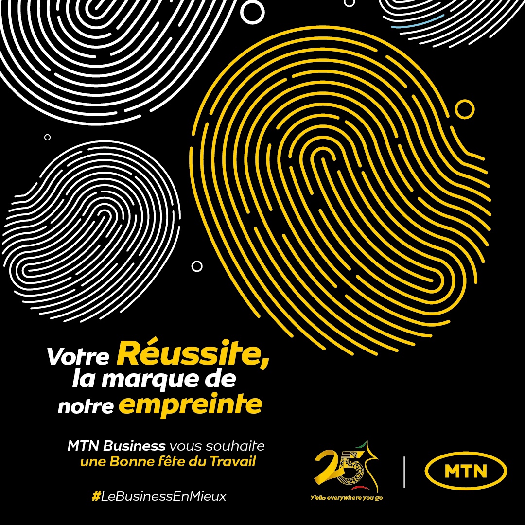 👏 Bonne fête du travail !
À chaque réussite, nous laissons notre empreinte.
Votre ambition. Notre soutien.
Avec votre succès, notre empreinte.

#BusinessDoneBetter #MTNBusiness #FêteDuTravail #1erMai