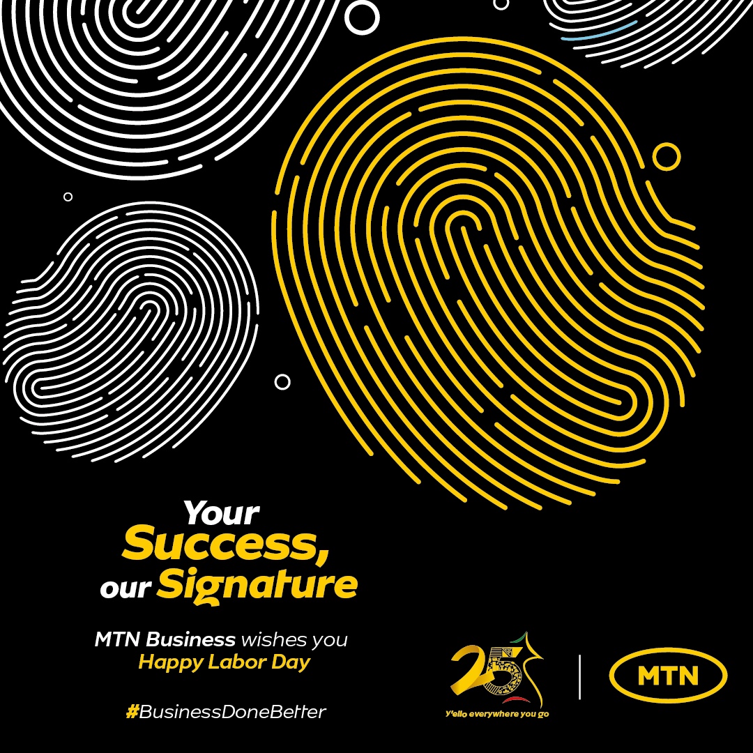 👏 Happy Labour Day!
With every success story, we leave our mark.
Your drive. Our support.
Your success, our footprint.
#BusinessDoneBetter #MTNBusiness #LabourDay #May1st