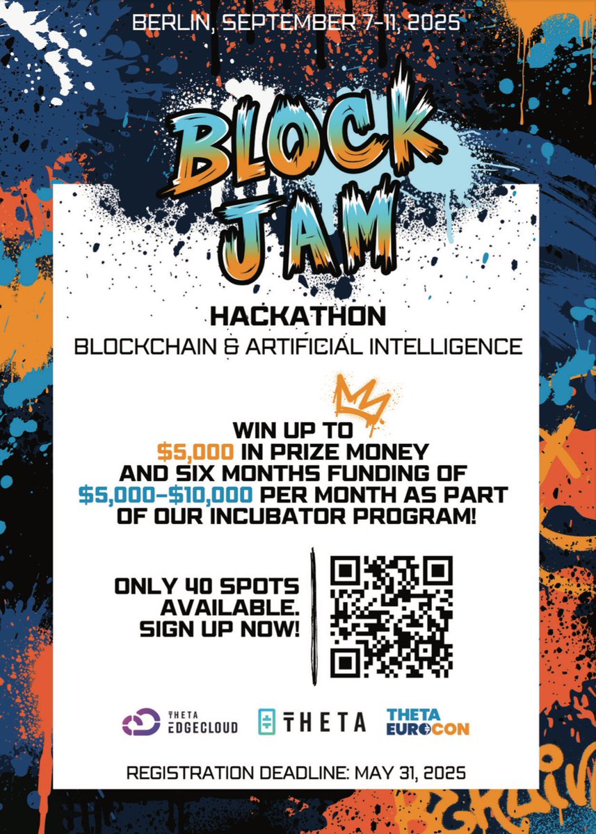Join now! 🚀

#THETA #ThetaEdgeCloud #hackathon #Berlin #Web3 #Blockchain #ArtificialIntelligence