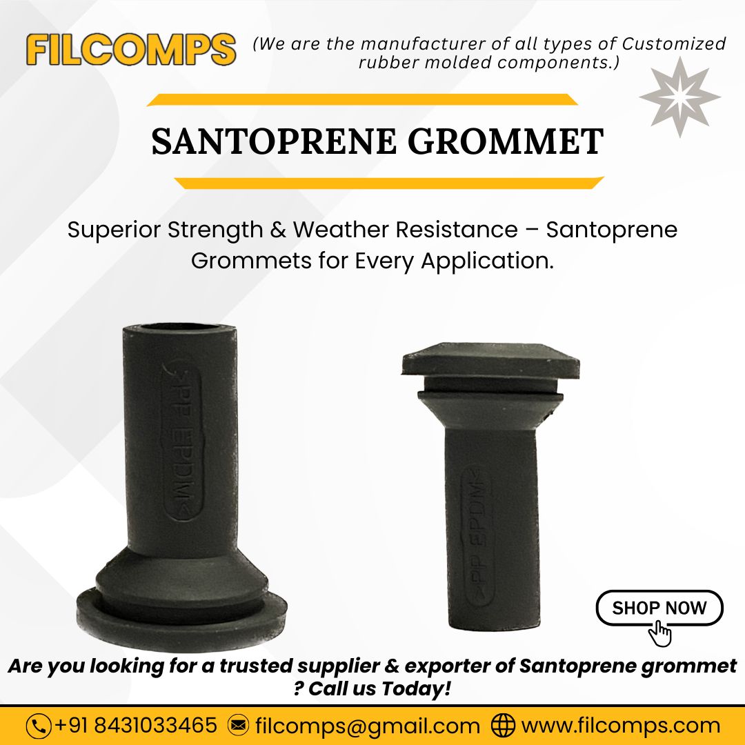 Filcomps_'s tweet photo. SANTOPRENE GROMMET by Filcomps 🔹
Looking for high-quality Santoprene Grommets at the best prices?
We are a top leading manufacturer &amp; exporter from India – trusted worldwide for quality and performance.

📲 Call/WhatsApp: +91 8431033465
🌐 Visit: https://t.co/kswUJixpqm https://t.co/OUwbDaGBNq