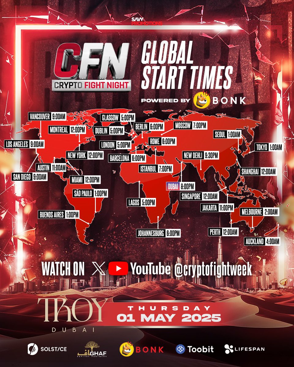WHEREVER YOU ARE IN THE WORLD, STRAP IN FOR BANGERS ON BANGERS 🌍🇦🇪

🔥STREAMING LIVE ON X &amp; YT🔥

#CFN |📍TROY Dubai | 🎟️ link in bio
.
.
.
(𝘛𝘩𝘪𝘴 𝘦𝘷𝘦𝘯𝘵 𝘥𝘰𝘦𝘴 𝘯𝘰𝘵 𝘦𝘯𝘥𝘰𝘳𝘴𝘦 𝘰𝘳
𝘱𝘳𝘰𝘮𝘰𝘵𝘦 𝘵𝘩𝘦 𝘱𝘶𝘳𝘤𝘩𝘢𝘴𝘦, 𝘴𝘢𝘭𝘦, 𝘰𝘳 𝘪𝘯𝘷𝘦𝘴𝘵𝘮𝘦𝘯𝘵 𝘪𝘯