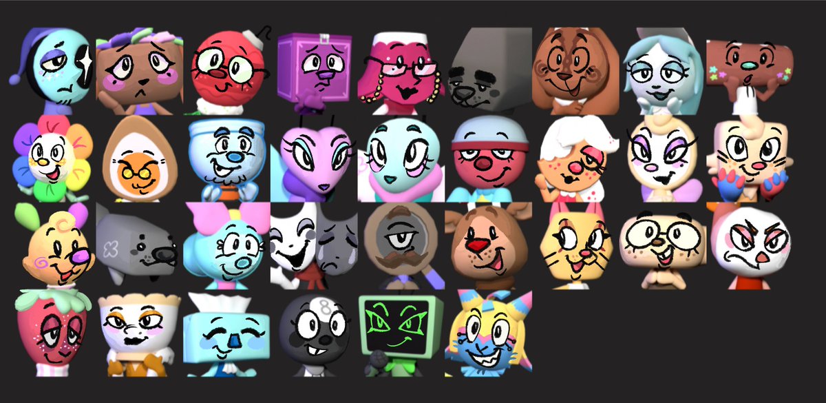 Drew over their models for funsies #dandysworld