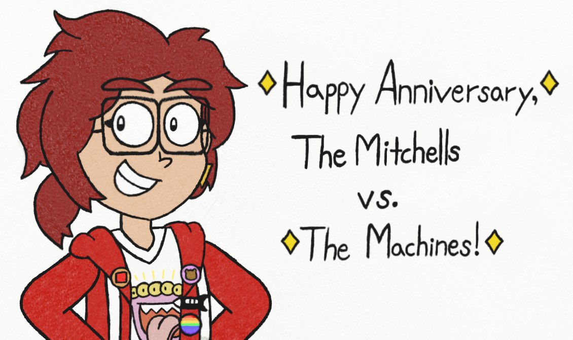 JJSponge120's tweet photo. Happy 4th year anniversary to The Mitchells vs. the Machines, featuring a remastered version of Katie Mitchell! 🥳 #TheMitchellsvstheMachines #KatieMitchell #Netflix #Birthday #Anniversary #Gift https://t.co/XbsEz8ngKL