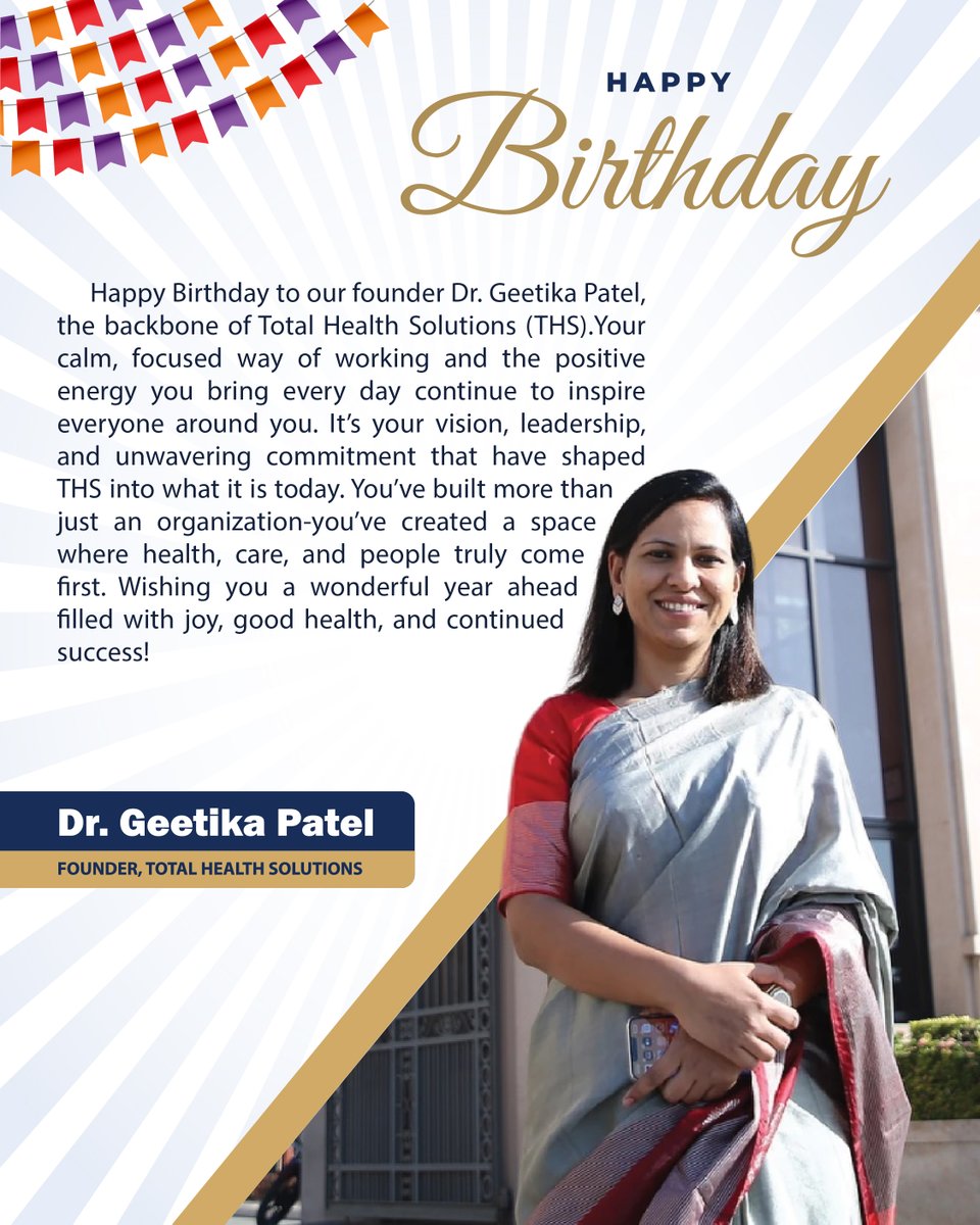 THS_care's tweet photo. The woman behind our journey, our inspiration, and everything THS stands for — Happy Birthday to Dr. Geetika Patel
#HappyBirthday #THSFounder #LeadingWithHeart #TeamTHS #WomenInLeadership #ThankYouDoctor #TotalHealthSolutions #InspiringLeadership https://t.co/qP28X4aCy4