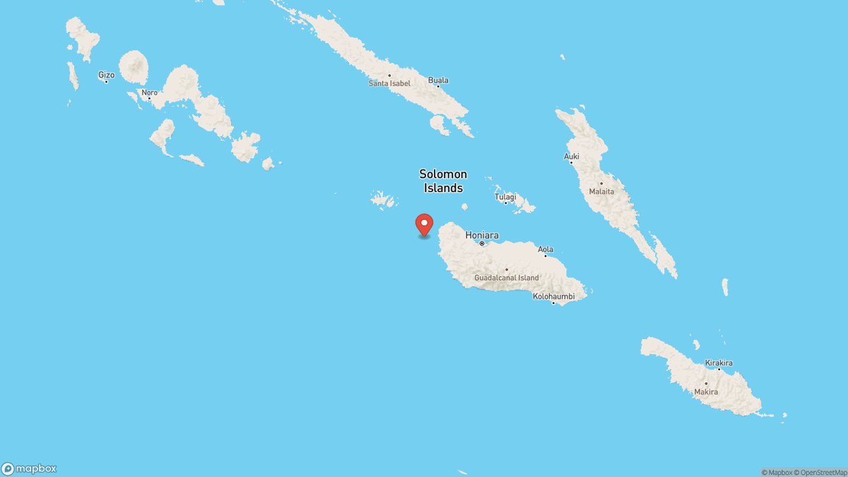 QuakeAlerts's tweet photo. A magnitude 5.5 earthquake took place 44km NW of Malango, Solomon Islands at 06:04 UTC (8 minutes ago). The depth was 26km and was reported by EMSC. #earthquake #earthquakes #Malango #SolomonIslands https://t.co/rlijePGhqD