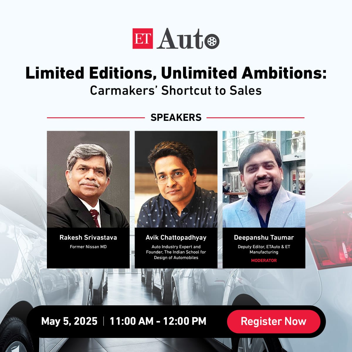 Carmakers are redefining product refreshes — not by launching new models, but by unlocking the magic of limited editions. 

📢Join us as industry leaders explore power of automotive world.

🗓️ May 5 &amp; 11am 

 Register: auto.economictimes.indiatimes.com/webinar/limite…

#ETAuto