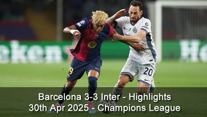share_sports's tweet photo. Barcelona 3-3 Inter - Highlights - 30th Apr 2025 - Champions League https://t.co/VK3oBIzAvx
#BarcelonaVsInter #ChampionsLeague #FootballHighlights #MatchHighlights #FootballGoals https://t.co/ryBHezV8vl