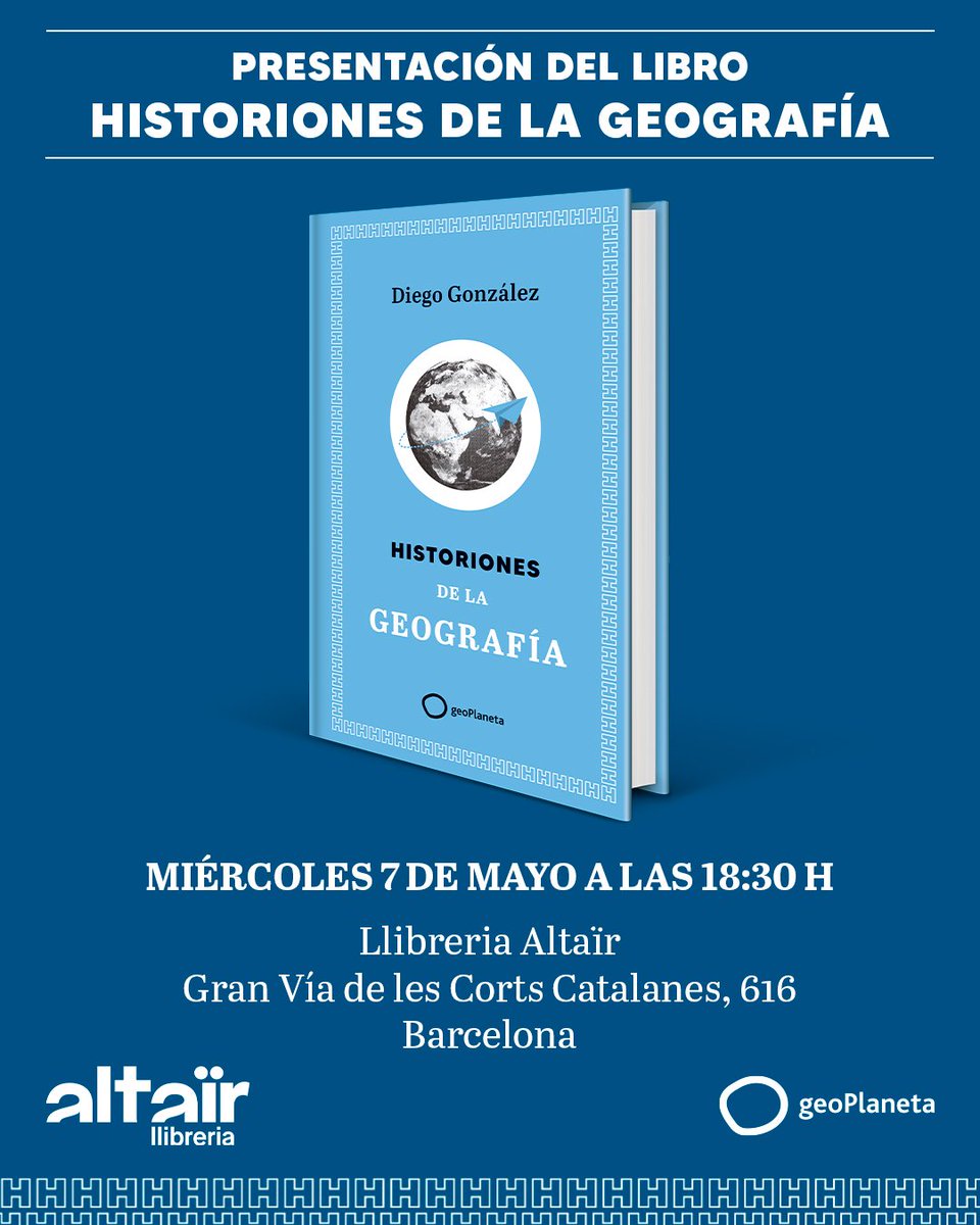 Voy a programar este tuit cada hora durante los próximos seis días: CE BIENE LA PRESENTAÇAO DE HISTORIONES DE LA GEOGRAFÍA. 

Miércoles, 7 de mayo en <a href="/altairviatges/">Altaïr</a> Barcelona. 

Espero veros las jetas allí a todos. Habrá payasos y animales de circo. Yo, en ambos casos

¡VENIRSUS!