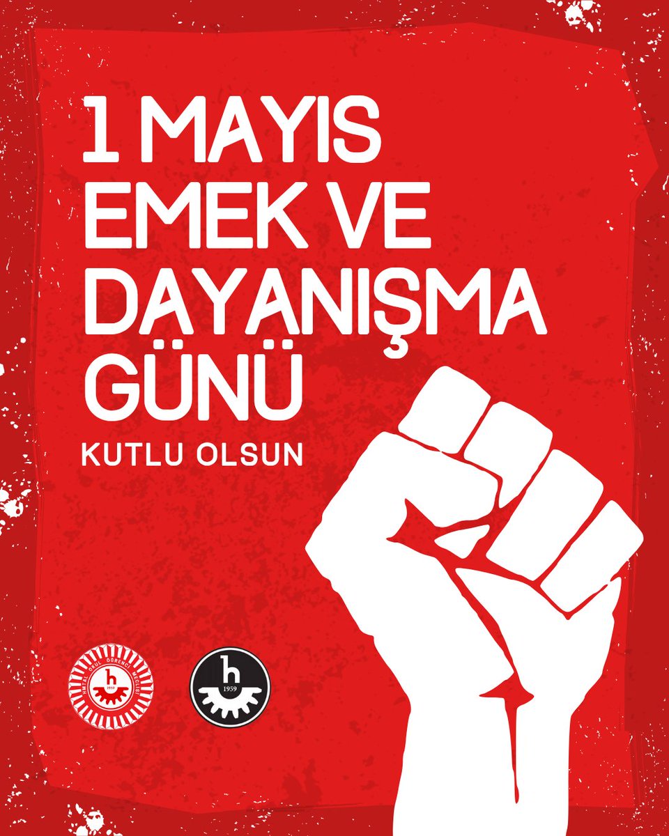 Emeğiyle hayatı var eden tüm işçi ve emekçilerin 1 Mayıs Emek ve Dayanışma Günü’nü kutluyor, herkesin emeğinin hakkını aldığı bir gelecek diliyoruz.

1 Mayıs Emek ve Dayanışma Günü Kutlu Olsun! 🇹🇷