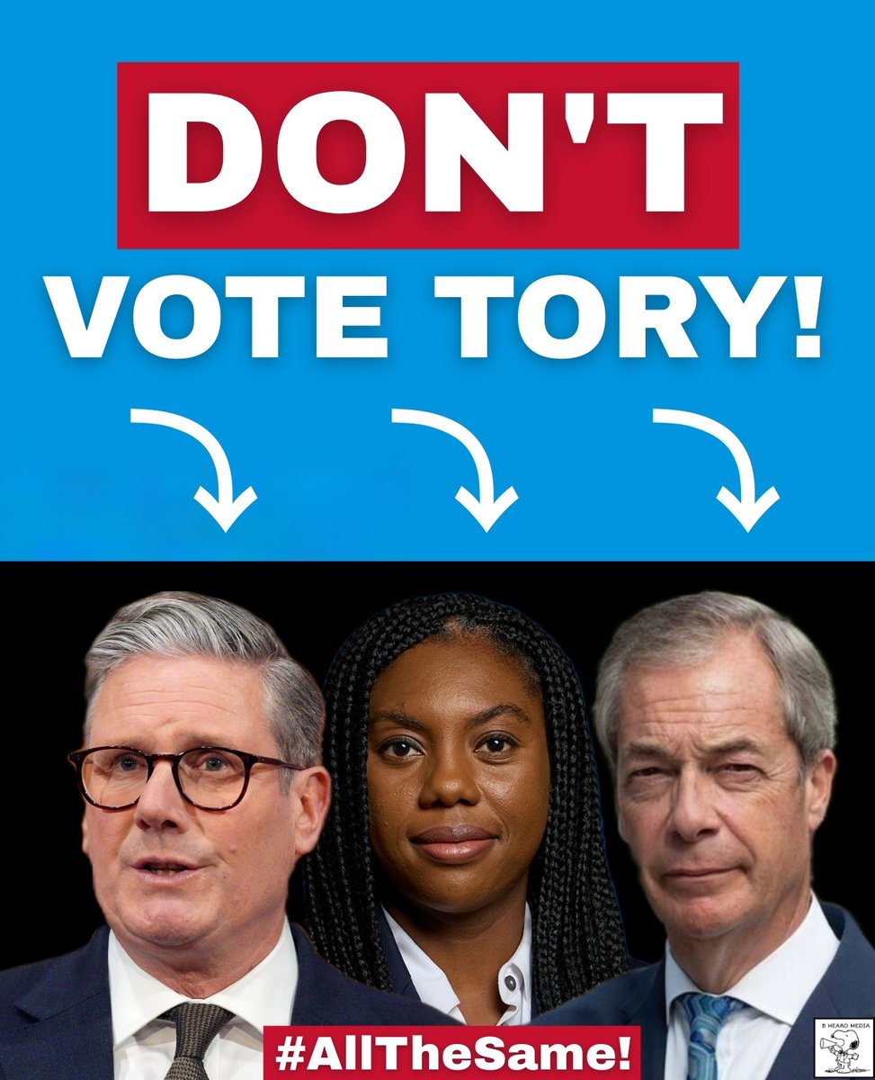 bheardmedia's tweet photo. #LocalElections2025 ❌️
Remember DON'T VOTE TORY...⤵️
#KeirStarmer
#NigelFarage
#KemiBadenoch
#UseYourVote 🗳
#StopTheCuts ⛔️
#StopNHSSellOff ⛔️
#StopArmingIsrael ⛔️ https://t.co/lACs23o3OQ