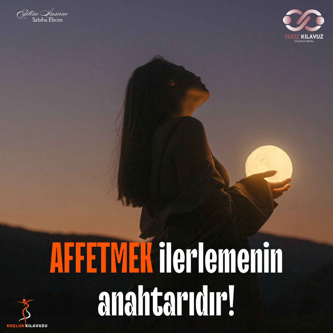 Sabiha Ebcim (@ebcimsabiha) on Twitter photo Affetmek; geçmişi serbest bırakırken geleceğe yol alabilmenin anahtarıdır.
Hayatınızda affetmek istediğiniz biri veya bir olay var mı❓Bugünden itibaren bir adım atmaya hazır mısınız❓
#eğitim #education #coach #coaching #eğitiminsanı #sekizkılavuz #affetmek
<a href="/sekizkilavuz/">Sekiz Kılavuz (21.Yüzyıl Okulu)</a> Affetmek; geçmişi serbest bırakırken geleceğe yol alabilmenin anahtarıdır.
Hayatınızda affetmek istediğiniz biri veya bir olay var mı❓Bugünden itibaren bir adım atmaya hazır mısınız❓
#eğitim #education #coach #coaching #eğitiminsanı #sekizkılavuz #affetmek
<a href="/sekizkilavuz/">Sekiz Kılavuz (21.Yüzyıl Okulu)</a>