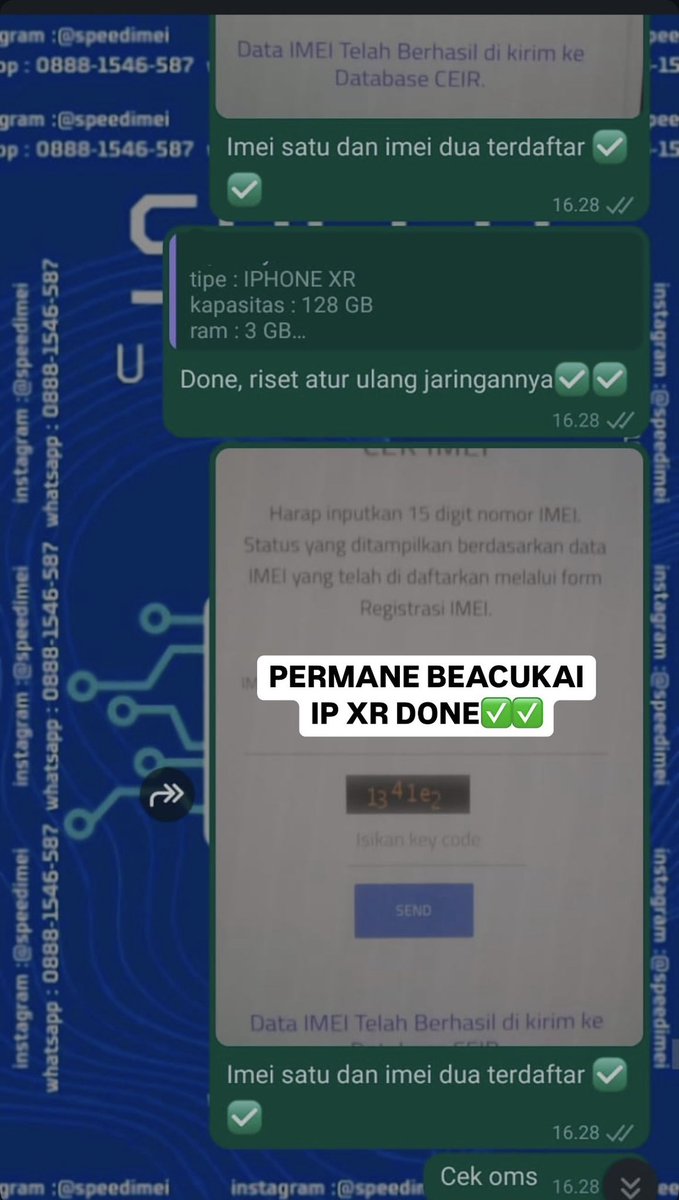 yuk yang mau UNBLOCK IMEI di aku ready yaa yang mau daftarin imei ke beacukai aku bisa yaa guys harga murah aja dan pastinya bisa pay after☁️