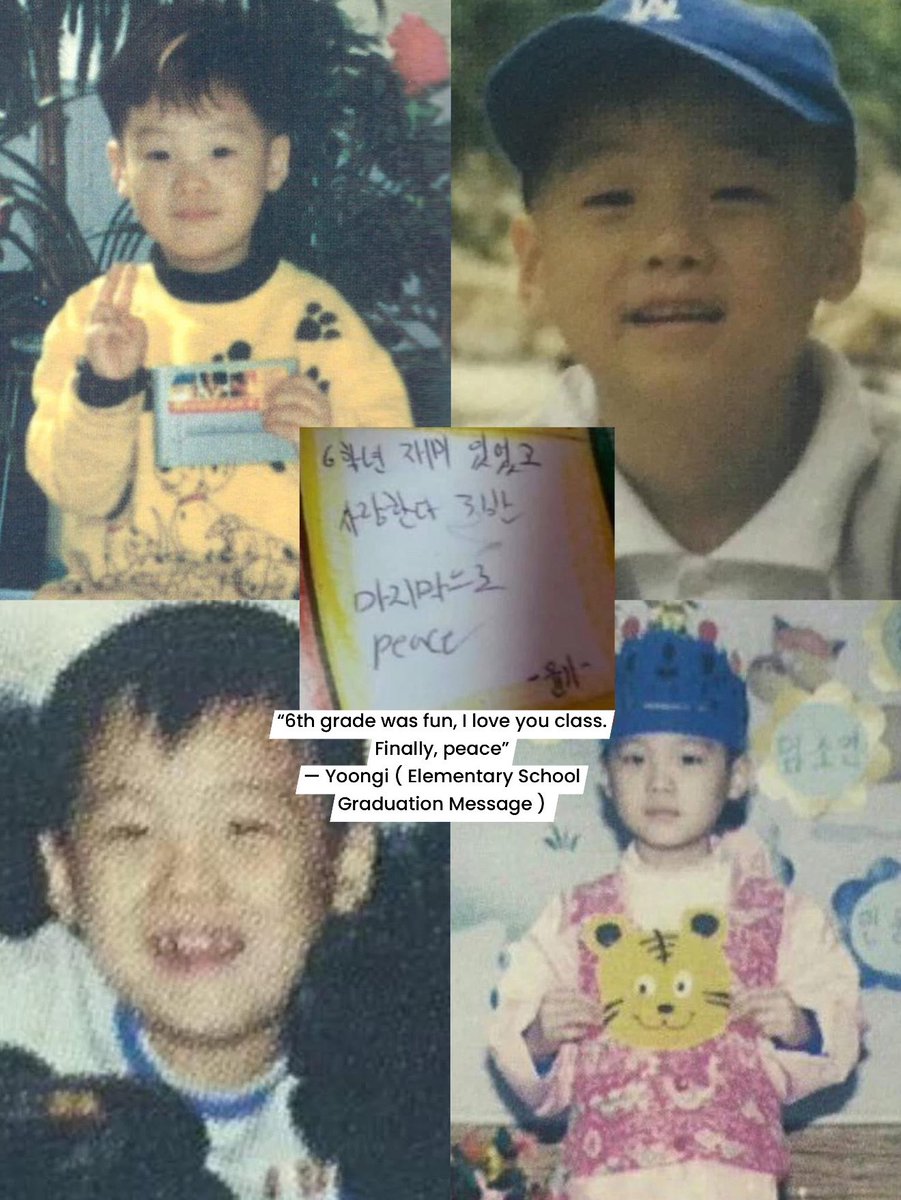 baby yoongi already want peace since he was in 6th grade. 🥹☮️