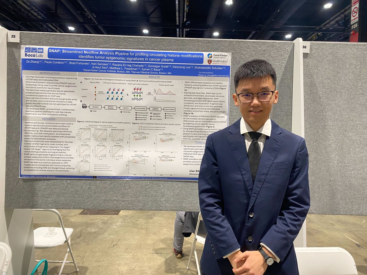 SylvanBacaLab's tweet image. Great poster presentations at #AACR25 by @zezhangzzz and @marc_eid on computational methods for epigenomic liquid biopsy and circulating signatures of pancreatic cancer subtypes.