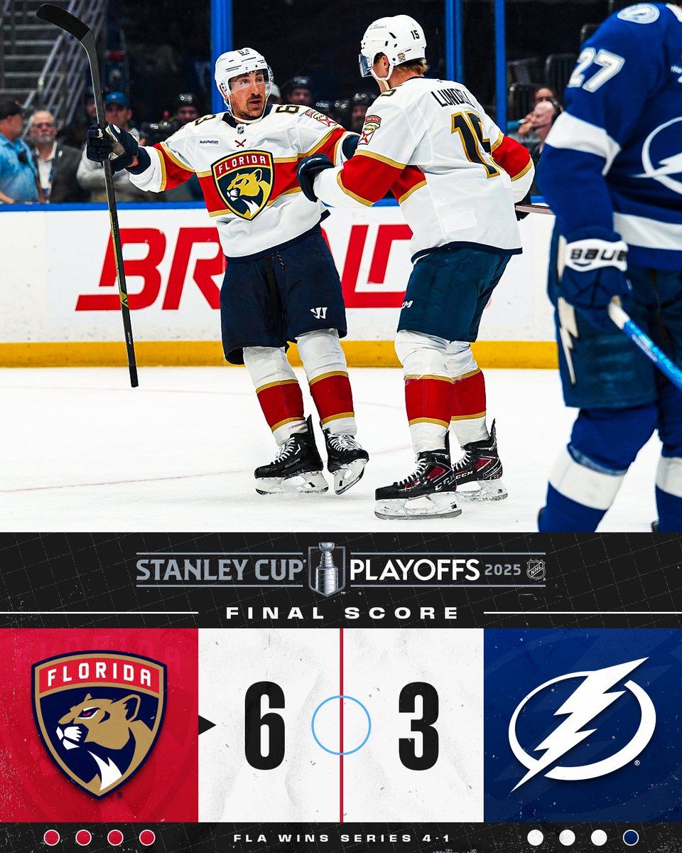 NHL's tweet photo. THE PANTHERS TAKE THE BATTLE OF FLORIDA ONCE AGAIN 🌴 #StanleyCup https://t.co/LS0DomJgt6