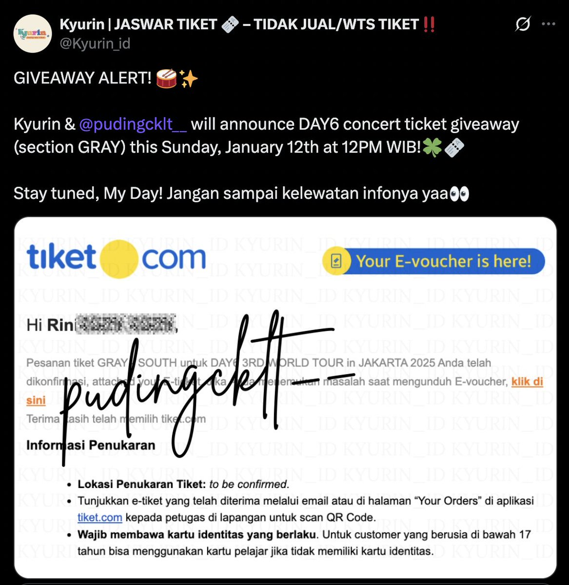 Kyurin | Ticketing Service/Jaswar Tiket 🎫✨ tweet media