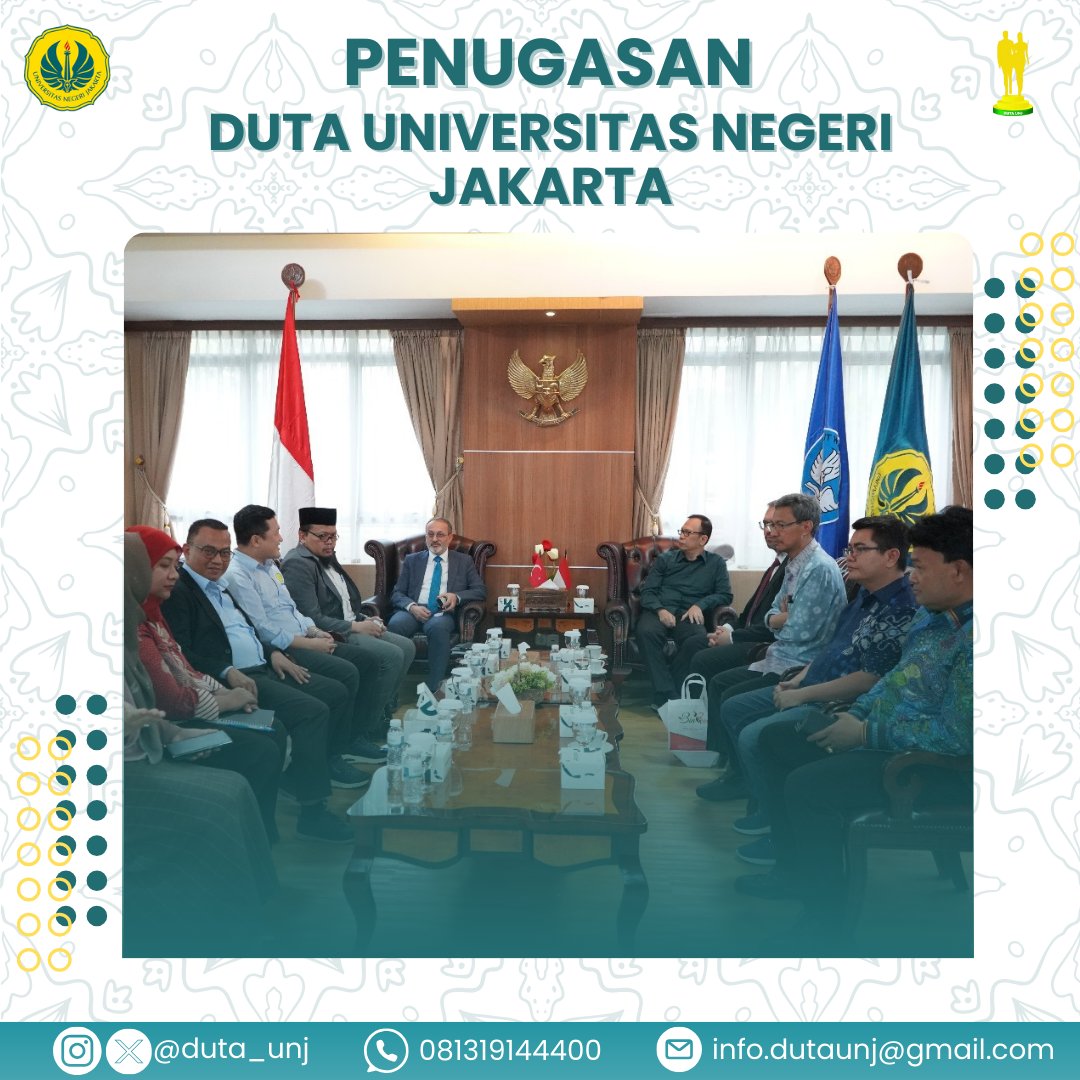 Duta_UNJ's tweet photo. [Penugasan Duta UNJ] 

Duta UNJ bertugas sebagai Naradamping dalam kegiatan Penandatanganan Memorandum of Understanding (MoU) antara Universitas Negeri Jakarta dan Bingöl University, Turki yang diselenggarakan pada Senin, 28 April 2025 di Gedung Rektorat UNJ 

#DutaUNJ
#UNJ https://t.co/3N7NrtT0Dn