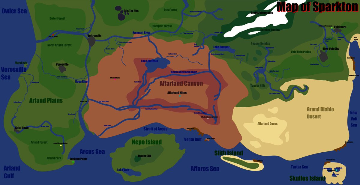 valor_genesect's tweet photo. Today's art post is of the revised map of Sparkton (the land where the majority of my OCs are from according to lore.)

Artwork by me! https://t.co/j5cm3ih3wg