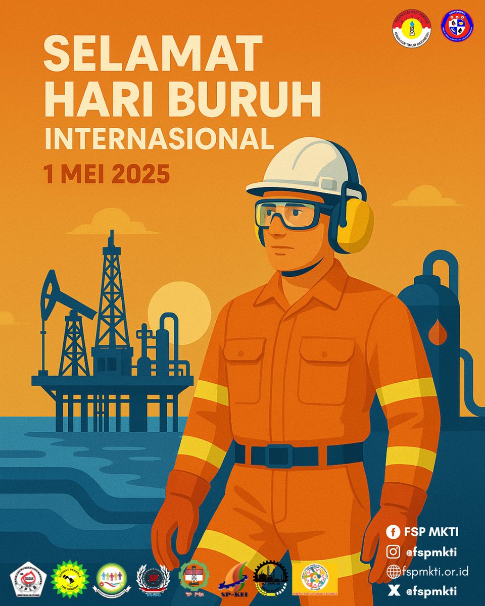 fspmkti's tweet photo. Di balik pasokan energi yang terus mengalir, ada kerja keras, dedikasi, dan semangat para pekerja migas yang tak kenal lelah.
Dari tengah laut hingga padang pasir—kalian adalah garda terdepan energi negeri.

Selamat hari buruh Internasional! https://t.co/SlcxHNNsmg