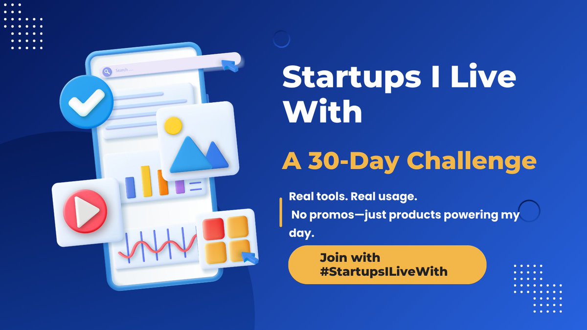 incredibledude9's tweet image. Good morning. Day 1.
Let’s do this 💪🏽
For the next 30 days, I’ll be sharing every start-up I actually use..as I go about my day.

No ads. No fluff. Just tools that make my life easier.

Tagging every product. Supporting real builders.
Follow along 👉🏽 #StartupsILiveWith…