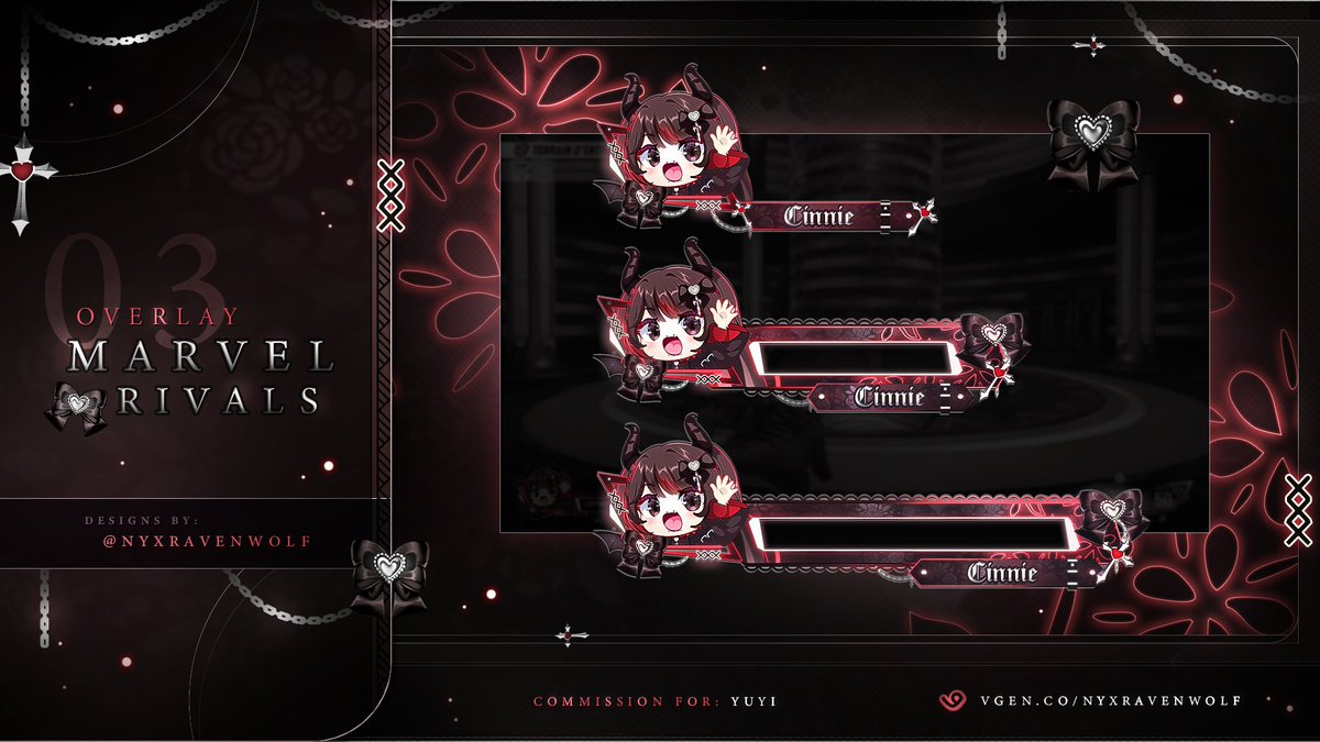 ☽⛥⛓Overlay Marvel Rivals⛓️⛥☾

Thank you so much Yuyi for your confidence :3

🔁Fav &amp; Rt appreciate🤗❤️

Vgen : vgen.co/Nyxravenwolf

#vtuber #vtuberfr #VTuberUprising #twitch #stream